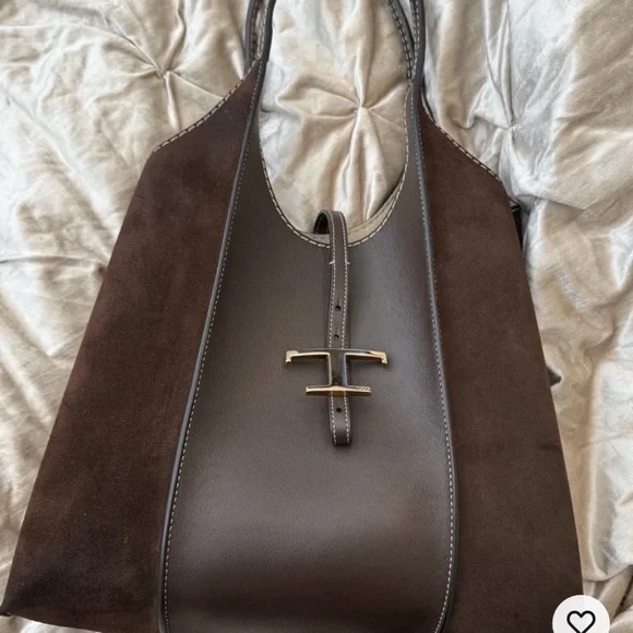 Tod's Suede and Leather Shoulder Bag w/ Gold. would trade for a YSL bag possibly - Picture 1 of 6